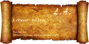 Lohner Alina névjegykártya